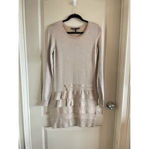 BCBG MAXAZRIA - champagne knit shift dress